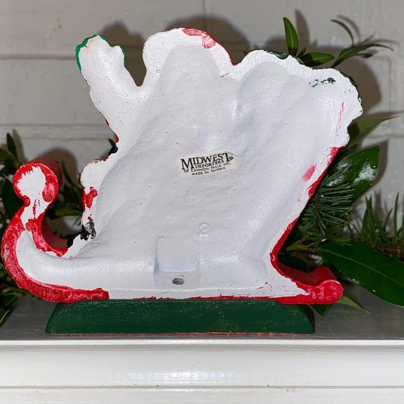 Vintage Midwest of Cannon Falls Santa in Sleigh Stocking Holder - Picture 5 of 14